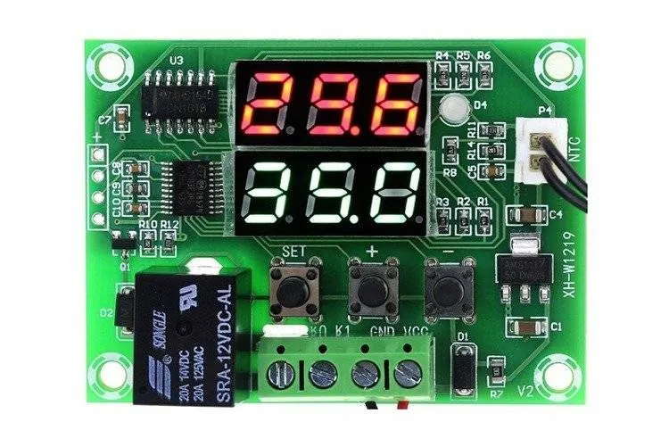 Digital termostatrelä med 2 displayer (Röd & Blå) XH-W1219