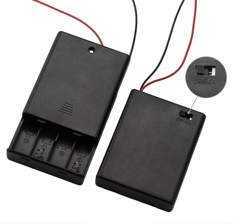 4x AAA batterihållare med av/på-brytare (6V)