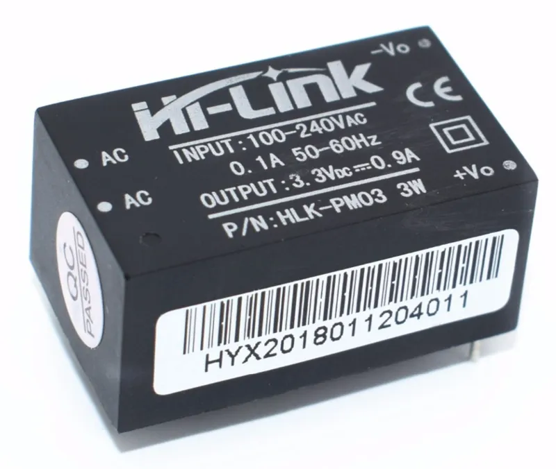 220VAC till 3,3VDC 1A omvandlarmodul HLK-PM03
