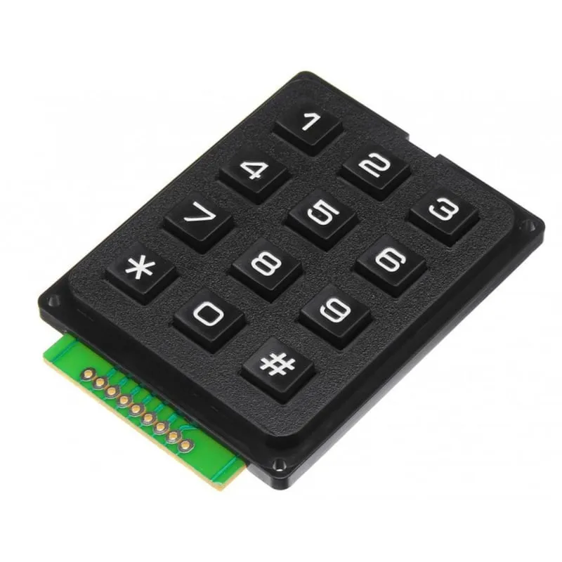 3x4 matris-knappsats svart