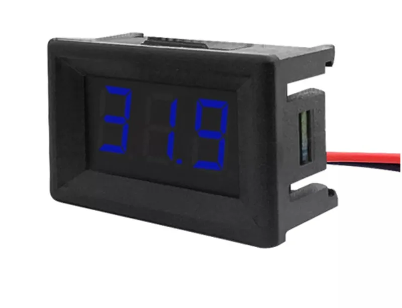 Voltmeter DC 3,5V-30V -  Blå, 0.56 inch, Inbyggnad