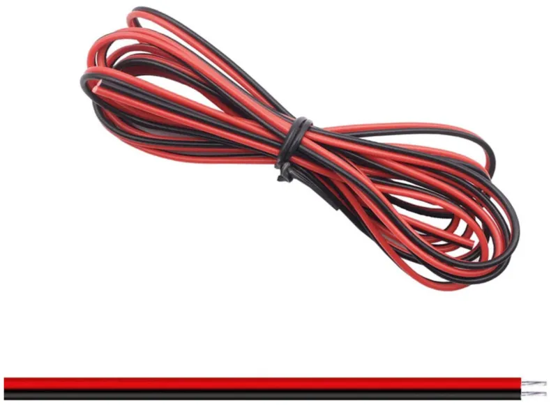 2-ledad kabel 22AWG Ø1.3mm röd / svart 1 meter