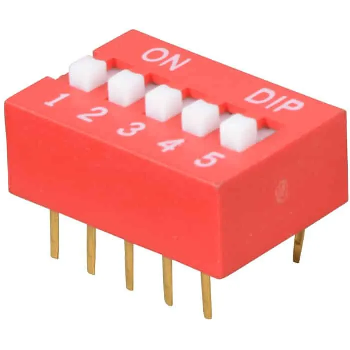 5-polig dip switch 2,54 mm