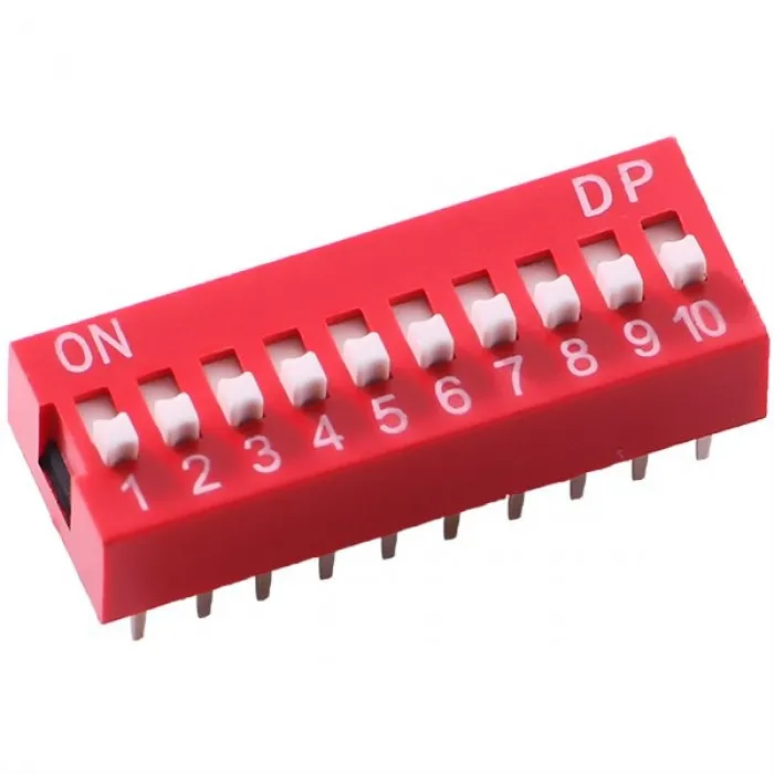10-polig dip-switch 2,54 mm