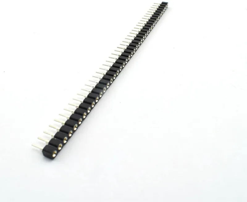 2.54Mm 40 Pins Ronde Vrouwelijke Socket Pin Header Strip 1X40p Zwart