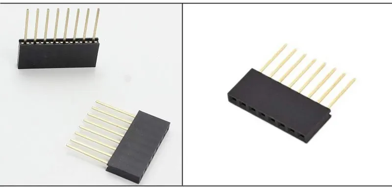 2,54 mm pitch 8-polig enkelskikts rak hona pin-headerkontakt - stapelbar