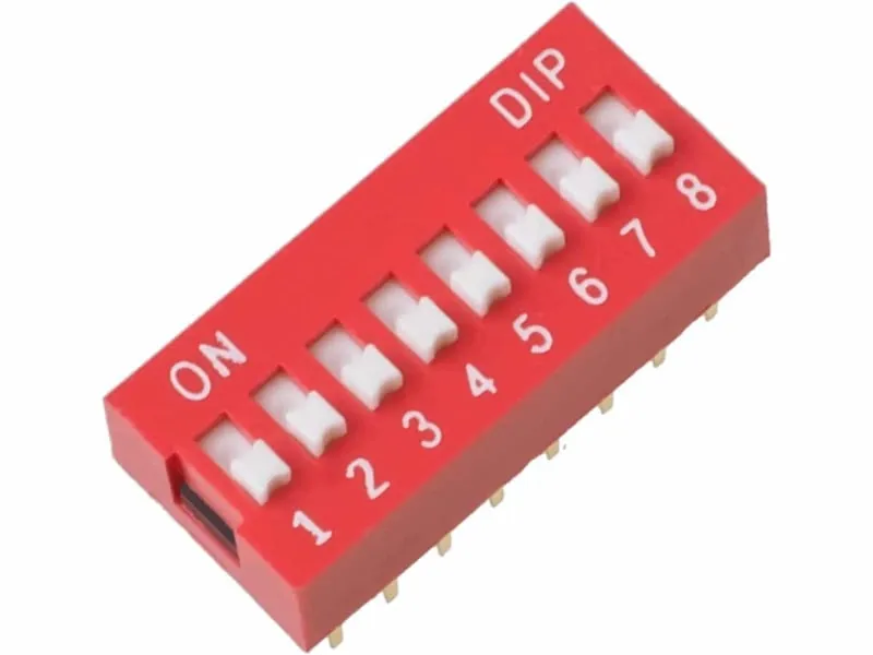 8-polig dip-switch 2,54 mm